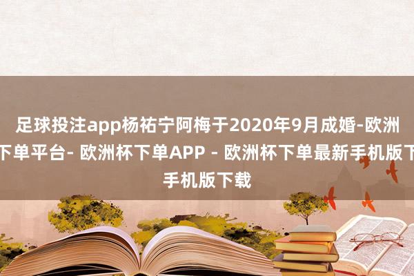 足球投注app杨祐宁阿梅于2020年9月成婚-欧洲杯下单平台- 欧洲杯下单APP - 欧洲杯下单最新手机版下载