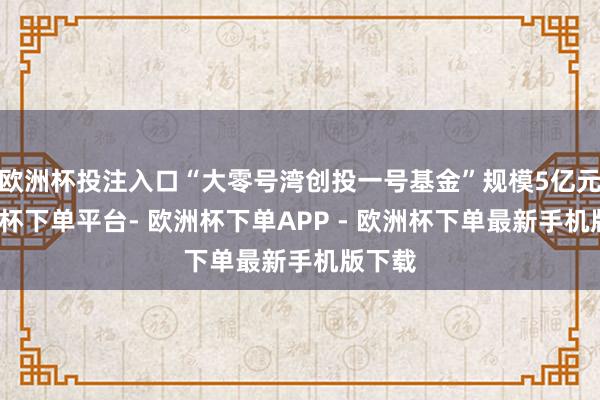 欧洲杯投注入口“大零号湾创投一号基金”规模5亿元-欧洲杯下单平台- 欧洲杯下单APP - 欧洲杯下单最新手机版下载