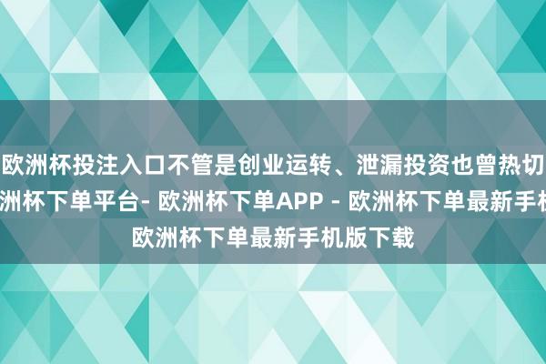 欧洲杯投注入口不管是创业运转、泄漏投资也曾热切支拨-欧洲杯下单平台- 欧洲杯下单APP - 欧洲杯下单最新手机版下载