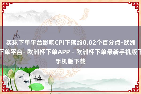 买球下单平台影响CPI下落约0.02个百分点-欧洲杯下单平台- 欧洲杯下单APP - 欧洲杯下单最新手机版下载