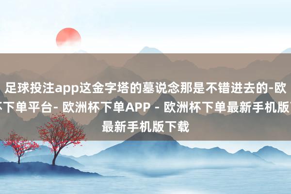 足球投注app这金字塔的墓说念那是不错进去的-欧洲杯下单平台- 欧洲杯下单APP - 欧洲杯下单最新手机版下载