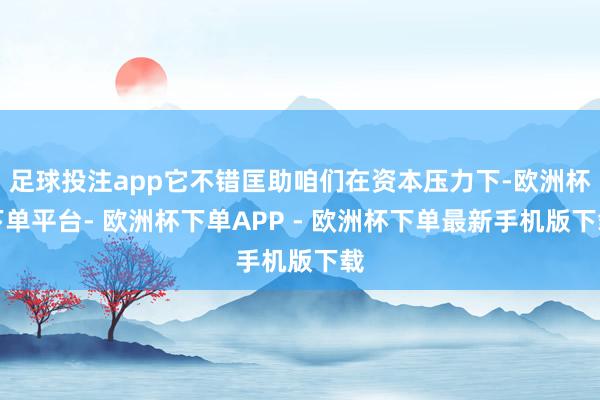 足球投注app它不错匡助咱们在资本压力下-欧洲杯下单平台- 欧洲杯下单APP - 欧洲杯下单最新手机版下载