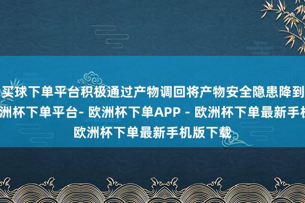 买球下单平台积极通过产物调回将产物安全隐患降到最低-欧洲杯下单平台- 欧洲杯下单APP - 欧洲杯下单最新手机版下载