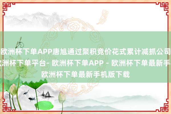 欧洲杯下单APP唐旭通过聚积竞价花式累计减抓公司股份1-欧洲杯下单平台- 欧洲杯下单APP - 欧洲杯下单最新手机版下载