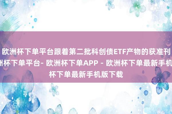 欧洲杯下单平台跟着第二批科创债ETF产物的获准刊行-欧洲杯下单平台- 欧洲杯下单APP - 欧洲杯下单最新手机版下载
