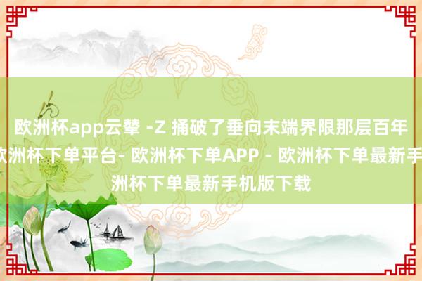 欧洲杯app云辇 -Z 捅破了垂向末端界限那层百年窗户纸-欧洲杯下单平台- 欧洲杯下单APP - 欧洲杯下单最新手机版下载