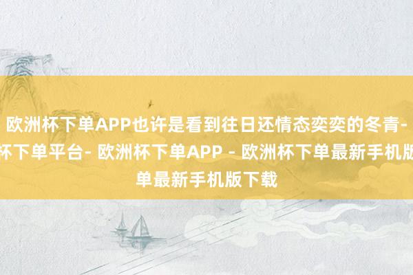 欧洲杯下单APP也许是看到往日还情态奕奕的冬青-欧洲杯下单平台- 欧洲杯下单APP - 欧洲杯下单最新手机版下载