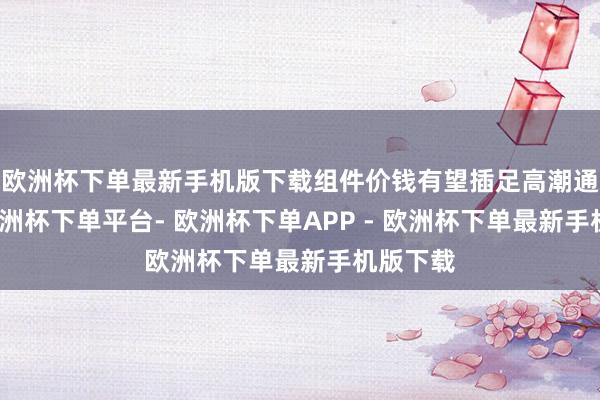 欧洲杯下单最新手机版下载组件价钱有望插足高潮通说念-欧洲杯下单平台- 欧洲杯下单APP - 欧洲杯下单最新手机版下载