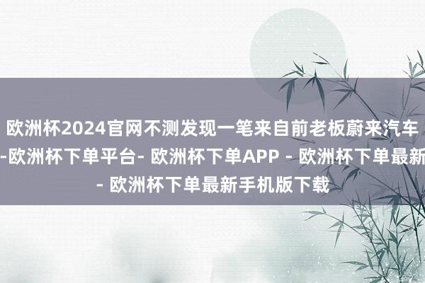 欧洲杯2024官网不测发现一笔来自前老板蔚来汽车的转账纪录-欧洲杯下单平台- 欧洲杯下单APP - 欧洲杯下单最新手机版下载