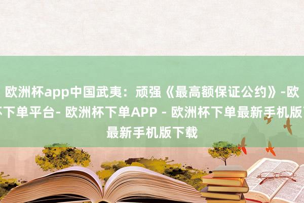 欧洲杯app中国武夷：顽强《最高额保证公约》-欧洲杯下单平台- 欧洲杯下单APP - 欧洲杯下单最新手机版下载