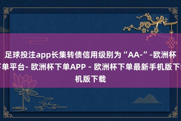 足球投注app长集转债信用级别为“AA-”-欧洲杯下单平台- 欧洲杯下单APP - 欧洲杯下单最新手机版下载