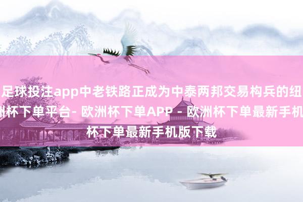 足球投注app中老铁路正成为中泰两邦交易构兵的纽带-欧洲杯下单平台- 欧洲杯下单APP - 欧洲杯下单最新手机版下载
