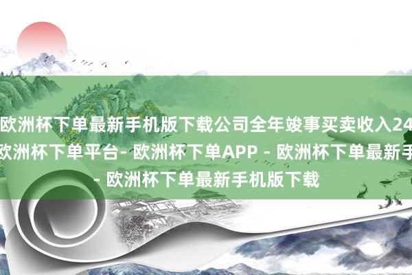 欧洲杯下单最新手机版下载公司全年竣事买卖收入24.32亿元-欧洲杯下单平台- 欧洲杯下单APP - 欧洲杯下单最新手机版下载