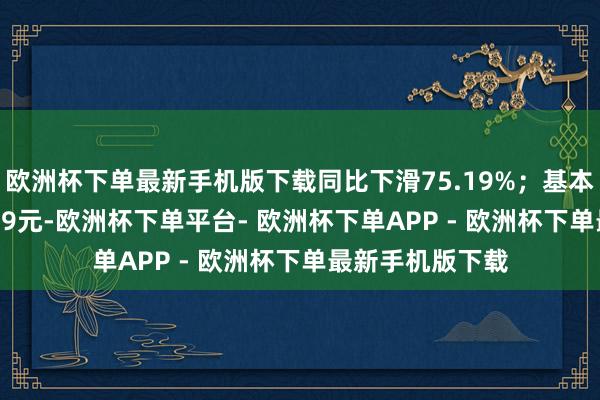 欧洲杯下单最新手机版下载同比下滑75.19%；基本每股收益0.0099元-欧洲杯下单平台- 欧洲杯下单APP - 欧洲杯下单最新手机版下载