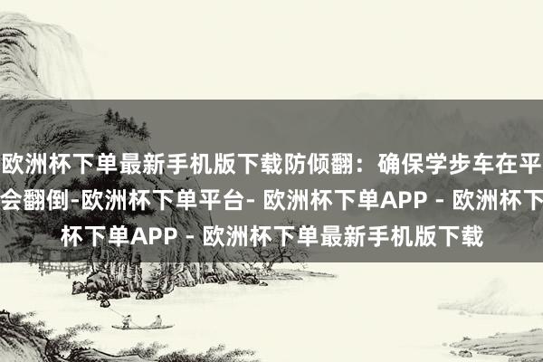 欧洲杯下单最新手机版下载防倾翻：确保学步车在平坦名义上踏实且不会翻倒-欧洲杯下单平台- 欧洲杯下单APP - 欧洲杯下单最新手机版下载